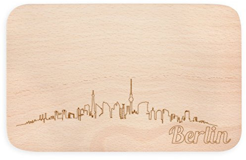 JUNIWORDS Frühstücksbrettchen mit Skyline Gravur - Wähle eine Stadt - Berlin