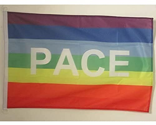 AZ FLAG - Flagge Regenbogen Frieden Pace - 150x90 cm - Peace Fahne 90 x 150 Cm Aussenverwendung - Flaggen