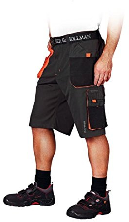 Leber & Hollman Herren kurze Arbeitshose LH-FMN-TS, 65% Polyester 35% Baumwolle 270 g/m2, Bundhose mit Multifunktionstaschen+ Schlaufe und Schlüsselhaken
