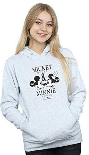 Disney Women's Mickey And Minnie Mouse Mousecrush Mondays Hoodie Sport Grey X-Large