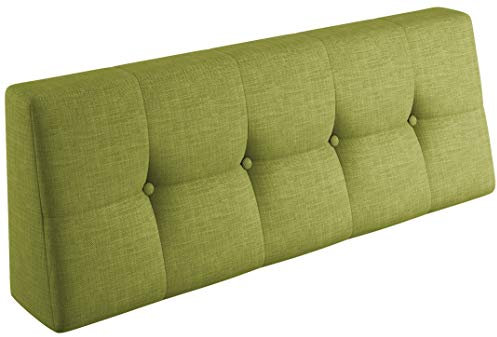 sunnypillow Palettenkissen für Gartenmöbel - Rückenkissen 120x40x20/10cm - Rückenpolster für Bett und Sofa - Palettenpolster für Palettenmöbel - Gesteppte Kissen mit Knöpfen - Rückenlehne Grün