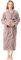 NY Threads Damen-Bademantel aus Fleece, Schalkragen, weicher Plüsch, Spa, taupe, X-Large