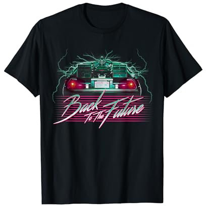 Back To The Future Retro Delorean Portrait T-Shirt