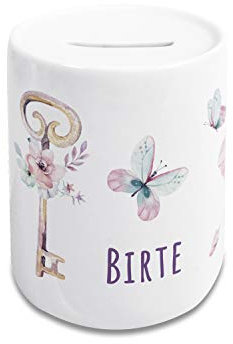 GRAZDesign Spardose Kinder Mädchen mit Name mit Schmetterlingen | personalisierte Geschenke