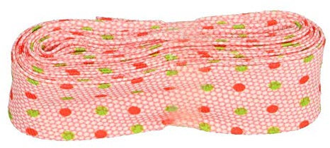 Sandras-Bastelladen Schrägband/Einfassband Baumwolle mit Muster gefalzt 3m x 20mm 004- Pünktchen bunt Rose