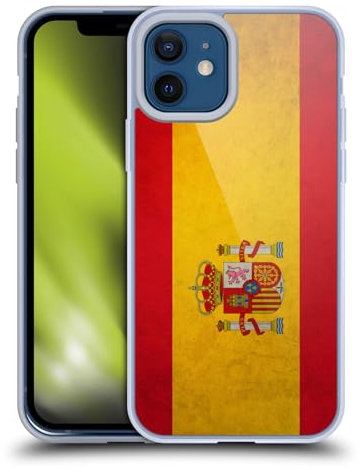 Head Case Designs Spain Spanish España Banderas Vintage Caso Funda de Gel Suave Compatible con Apple iPhone 12 / iPhone 12 Pro