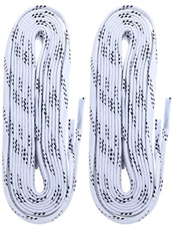 Abaodam Professionelle Eishockey-Schnürsenkel, gewachste Schnürsenkel, Anti-Gefrieren, Anti-Brüche, Schnürsenkel für Sport, Skifahren, Hockey (weiß, 96 Zoll)