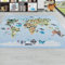 HomebyHome Kurzflor Kinderteppich für Jungen und Mädchen 80 x 120 cm Blau Tiere Design - Waschbarer Teppich Extra Weich und Antiallergen - Teppich für Kinderzimmer, Babyzimmer und Spielzimmer