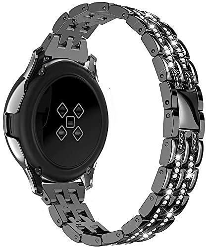 AISPORTS Compatible avec Samsung Galaxy Watch Active 2 Bracelet, 20mm Quick Release Slim Glitter Diamant Bijoux Bracelet Boucle M¨¦tallique Bracelet de Remplacement pour Galaxy Watch3 41mm/42mm/Active