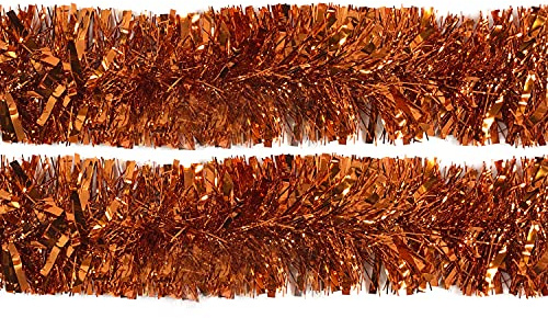 Rocking Party Copper Orange Sparkling Halloween/Christmas Tree Tinsel Xmas Decoration Hanging (4 Metres)