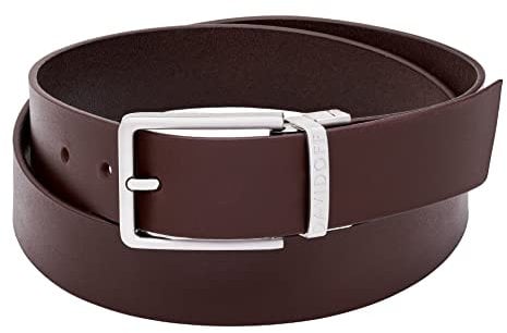 DAVIDOFF ESSENTIALS Herren Gürtel Braun – hochwertiger Ledergürtel mit Dornschließe und Gürtelriemen im maskulinen Look – Büffelleder Gürtel
