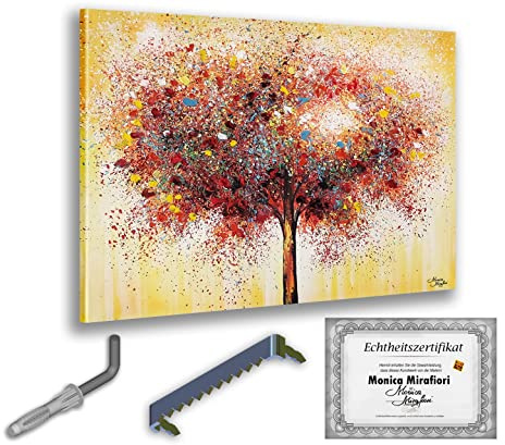 Monica Mirafiori I 100% HANDGEMALT I Gemälde Tree of the Year 90x60cm | Gemälde Handgemalt | Acrylgemälde | Sehr Großes Acrylbild I Moderne Kunst I Kunstbilder