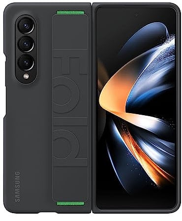 Samsung Coque Silicone avec lanière Noir Fold 4