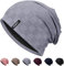 HAMUNI Slouch Beanie Mütze für Herren Damen, Dünne und Leichte Jacquard Jersey Beanies Chemo Kopfbedeckung Mützen Laufmütze Mütze Slouchy Baggy Beanie Unisex Flexible Klassische Winter Sommer Hüte