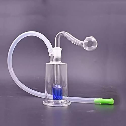 10mm Mini Glas Ölbrenner Bong Rund Dab Rigs Bongs Aschefänger Rohr mit männlichen Glas Ölbrenner Rohr und Silikonschlauch