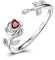 CRYSLOVE Anello Donna Argento 925 Mese di Nascita Anello Fiore Regolabile Pietra Portafortuna Fiore di compleanno Anelli,Gioielli Regalo di Compleanno per la Festa Della Mamma
