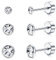 Morfetto Titan Ohrringe für Damen Herren G23 Titan Ohrstecker Hypoallergen 3-5mm Zirkonia Knorpel Ohrringe 20G Flache Rückseite Ohrringe Bezel Set