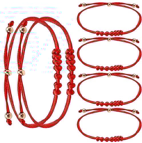 Yolev 6 Pieces Red Rope Bracelet Red Cord Protection Amulet Bracelets Handmade Friendship Bracelet Good Luck Gift for Women Men Girls Boys Family Good Luck, Friendship, Graduation, Birthday, Lovers
