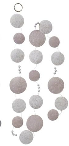 BOLTZE Girlande Windspiel Muscheln Perlen Grau Weiß 180 cm