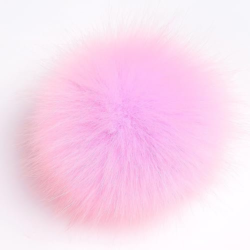 SYSUII 10 Stück 8cm Kunstfell Pompon Fellbommel Pompon Bommel für Mützen Beanies Fellbommel Fellpompon Künstlicher Haarball für Tasche Anhängern Schlüsselanhänger Dekoration Bekleidung Zubehör -Rosa