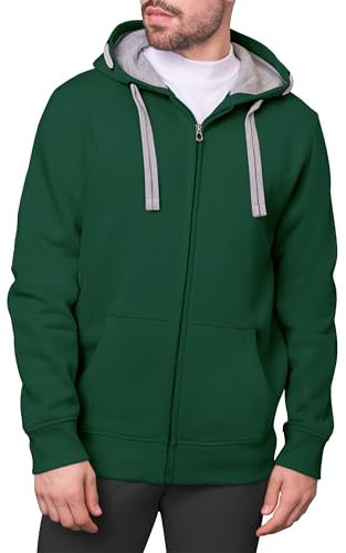 HRM Herren Jacket M Kapuzenpullover, Bottle-Green, XL EU