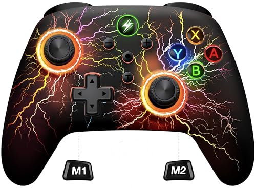 Controller wireless per Nintendo Switch Controller/Lite/OLED, Cool RGB Wired PC Game Joystick - Telecomando wireless iOS/Android con luce LED/Accessori Nintendo Switch programmabili