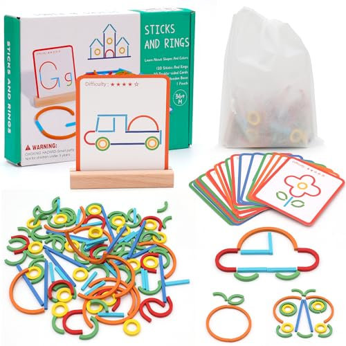 FIHODONE Montessori Spielzeug ab 3 Jahre,Montessori Steckpuzzle Vorschule Spiele Holzpuzzle,Kinderspielzeug Vorschüler Farbe und Form Kognition für 2 3 4 5 Jahre alt Baby Kinder