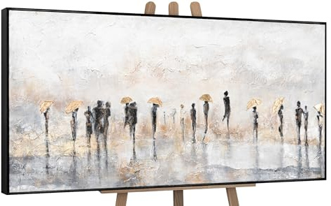 YS-Art XXL Abstrakt Acrylbild auf Leinwand Sommerregen handgemalte Regen