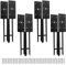 4x 4 Wet Concrete Fence Post Anchor 4 Pcs(Inner Dia 3.6x3.6) Heavy Duty U Shape Fence Post Holder Ground Spike Metal Black Powder Coated for Fence, Railing, Pergola Wood Post Bracket Anchor