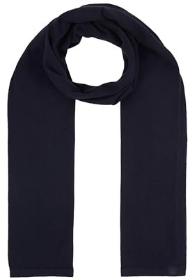 TOM TAILOR Herren 1043448 Basic Winterschal mit Kaschmir, 13160-Knitted Navy Melange, OneSize