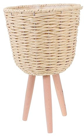 FUNOMOCYA 1Stk Pflanzgefäß aus Rattan wäschekorb Blumentopf aus Seegras Zimmerpflanzen Anlage Eckblumentopf heimischer Blumentopf Böhmen schmücken Blumenkorb-Set Blumenstand Vase