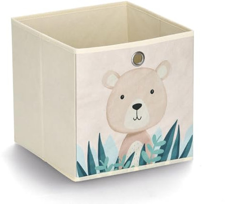 Zeller 14479 Aufbewahrungsbox Bär, Vlies, beige, ca. 28 x 28 x 28 cm
