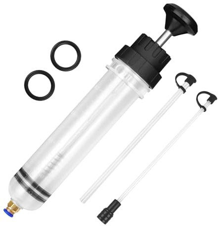 VFANDV 200CC Jeringa Grande, Aceite SuccióN Jeringa con 2 Mangueras y un Par de Anillos de Goma de Repuesto Bomba Extractora Aceite Coche Extractor Succión de Aceite para Líquido de Freno