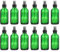 PATIKIL 4oz Glass Spray Bottles, 12pcs Nozzle Leak Proof Empty Water Mist Stream Sprayer for Cleaning Solutions Plants Hair, Green Black