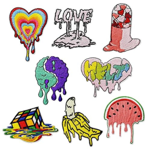 Attuslla 8 Stück Flicken Patches Patches Sticker, Schmelzen Patch zum Aufbügeln Aufnäher Kinder zum Aufbügeln für Basteln DIY, Kleidung, Kleid, Hut