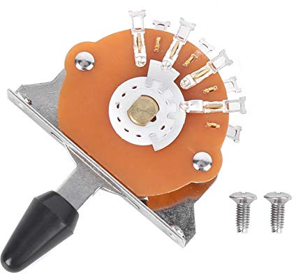 5 Wege Schalter für E Gitarre,Tonabnehmer Wahlschalter inklusive Befestigungsschrauben,Metall Kunststoff Musikinstrumentenzubehör,Für Fender 5 Wege Klingenschalter geeignet für E Gitarren Liebhaber