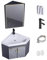 Meuble Lavabo d Angle Salle de Bain avec Vasques, Armoires de Salle de Bain avec Miroir, Miroir HD Grand Stockage, Meuble Salle de Bain Mural, pour Toilette(48CM)