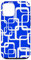 Hülle für iPhone 13 Pro Retro MCM Quadratisches Motiv Vintage Muster 2 Blau