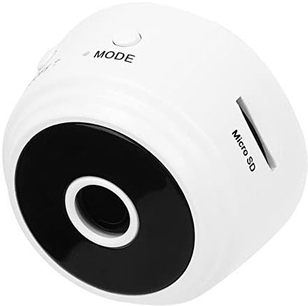 GOWENIC Mini Camera with Magnetic Back Cover, 1080P HD Wireless Camera with WiFi Connectivity, 240 MAh Battery, for Home Office Courtyard (White)