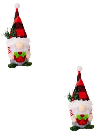 TOPBATHY 2st Gnom-Ornament Plüschelfe Zwerg Gnom Plüschpuppe Cartoon-plüsch-Zwerge Dänemark Norwegen Nisse Puppe Weihnachtszwerge Dekorationen Weihnachtsplüschgeschenk Zarter Gnom Polyester