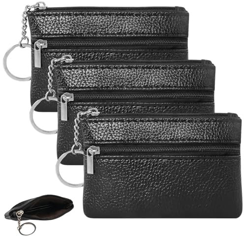 Celiodd 3 Stück Schlüsselmäppchen Schlüssel Tasche Schlüsselmäppchen Damen Hervorragende Verschleißfestigkeit und Wasserbeständigkeit mit Reißverschluss Kleine Schlüsselmäppchen für Damen und Herren