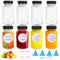 Amentalove 8 Pcs Glass Shot Bottles with Lids, 3.5oz /100 ml Glass Juice Bottles with Wide Mouth, Reusable Small glass Bottle with Labels Funnel, Small Jars with Lids for Ginger Juice Milk