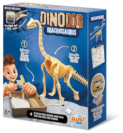 Buki 445BRA - Dino zum Ausgraben – Brachiosaurus | Archäologie-Spielzeug für Kinder ab 8 Jahren | Dinosaurier Skelett Ausgrabungsset