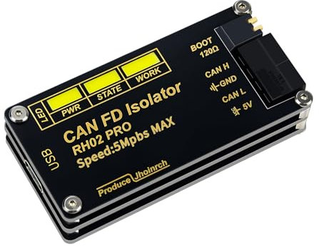 Jhoinrch Isolation USB zu CAN FD Adapter Konverter, basierend auf Cabable 2.0, kompatibel mit CAN A/B Protokoll
