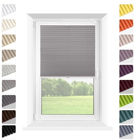 Mardom Plissee Klemmfix Ohne Bohren Stahl 55 x 150 cm | Einfach Montage Ohne Werkzeug, Blickdicht & Flexibel Einstellbar, für Sonnenschutz und Privatsphäre