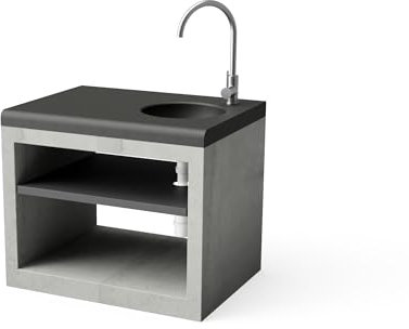 TUOZI - Mudule Kitaway Pure Origin con fregadero y grifo para Barbacoa de Obra Prefabricada (Gris - 84 x 63 x 63 cm) - Uso en Exteriores