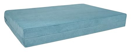 Pillows24 Palettenkissen Sitzkissen 120x80 aus Cord, Abnehmbarer Bezug | Palettenauflage für Europaletten 120x80, abnehmbarer Bezug, Weiche Palettensofa, Haus, Garten, Balkon, Made in EU, Hellblau