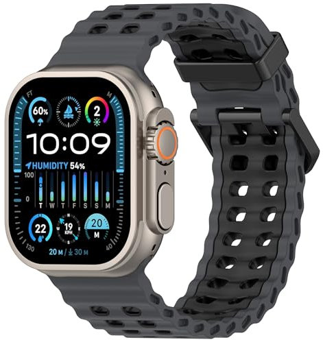 SITAFU Correas Compatible con Correa Apple Watch 49mm 46mm 45mm 44mm 42mm, Correa Deportiva de Silicona Suave Diseñado para iWatch Ultra 2 Ultra SE Series 10 9 8 7 6 5 4 3 2 1