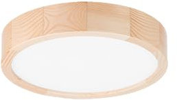 STOLARNIA PIKA Deckenleuchte - Holz Runde Deckenlampe Naturkiefer LED 10W-4000K (∅27 cm) - Modern Helle Lampe für Schlafzimmer, Wohnzimmer, Flur, Küche - Stilvolle Kiefernholz LEJA