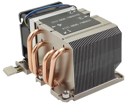 Hochleistungs-2U-Aluminiumkühlkörper mit 4 Heatpipes, LGA3647, schmaler aktiver CPU-Kühler, Dynatron B5-Kühler